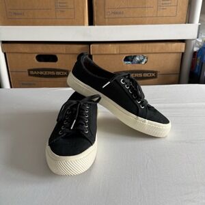 Quince Canvas Shoes M 8.5 W 10 Sneakers Organic Cotton Minimalist Unisex Black